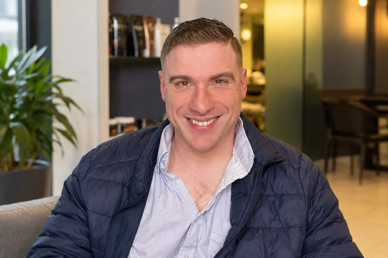 Chris Del Duca, a dating expert and relationship coach, pictured in the office